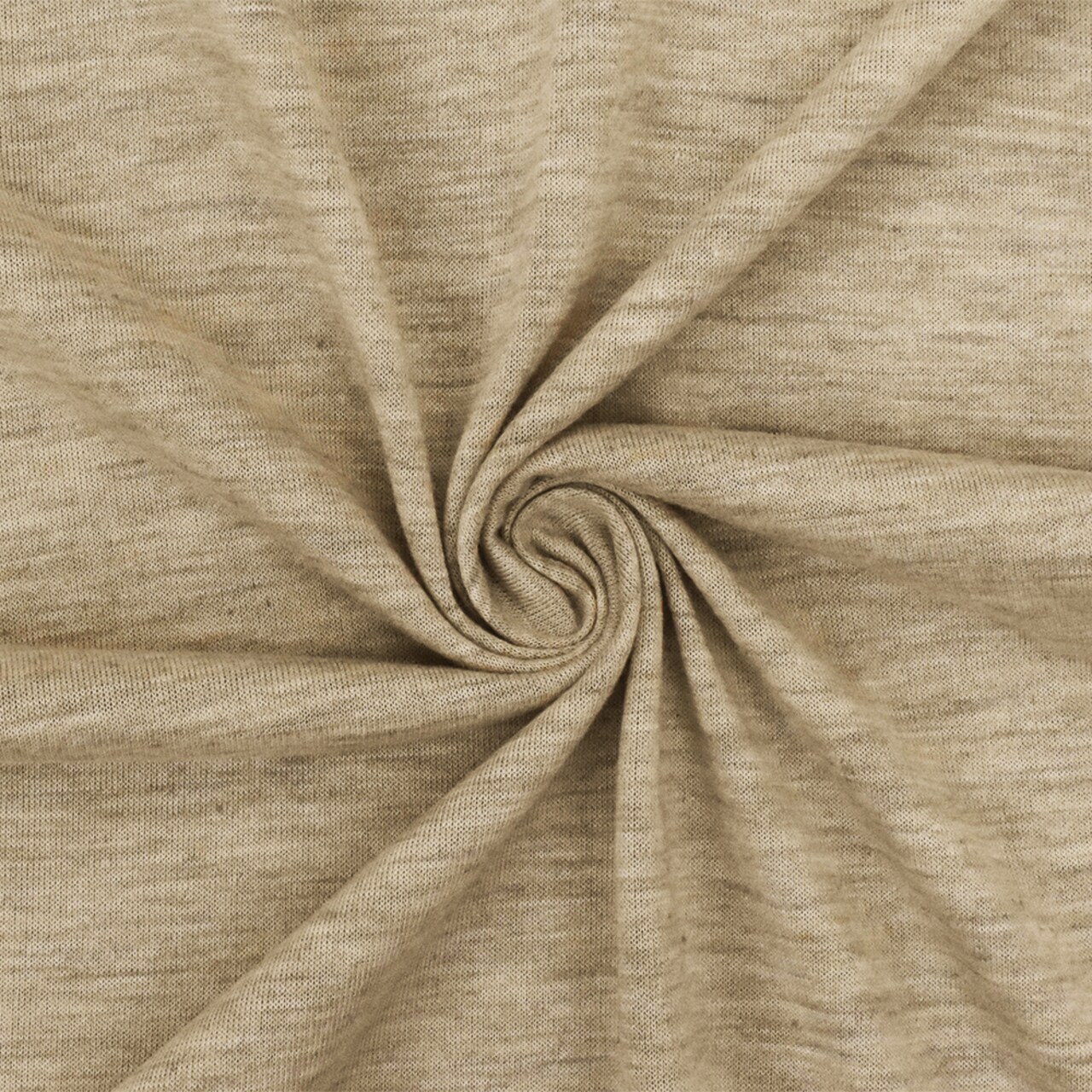 Desert Beige-Gray-Ivory Slub Stretch Jersey Knit Fabric By the Yard